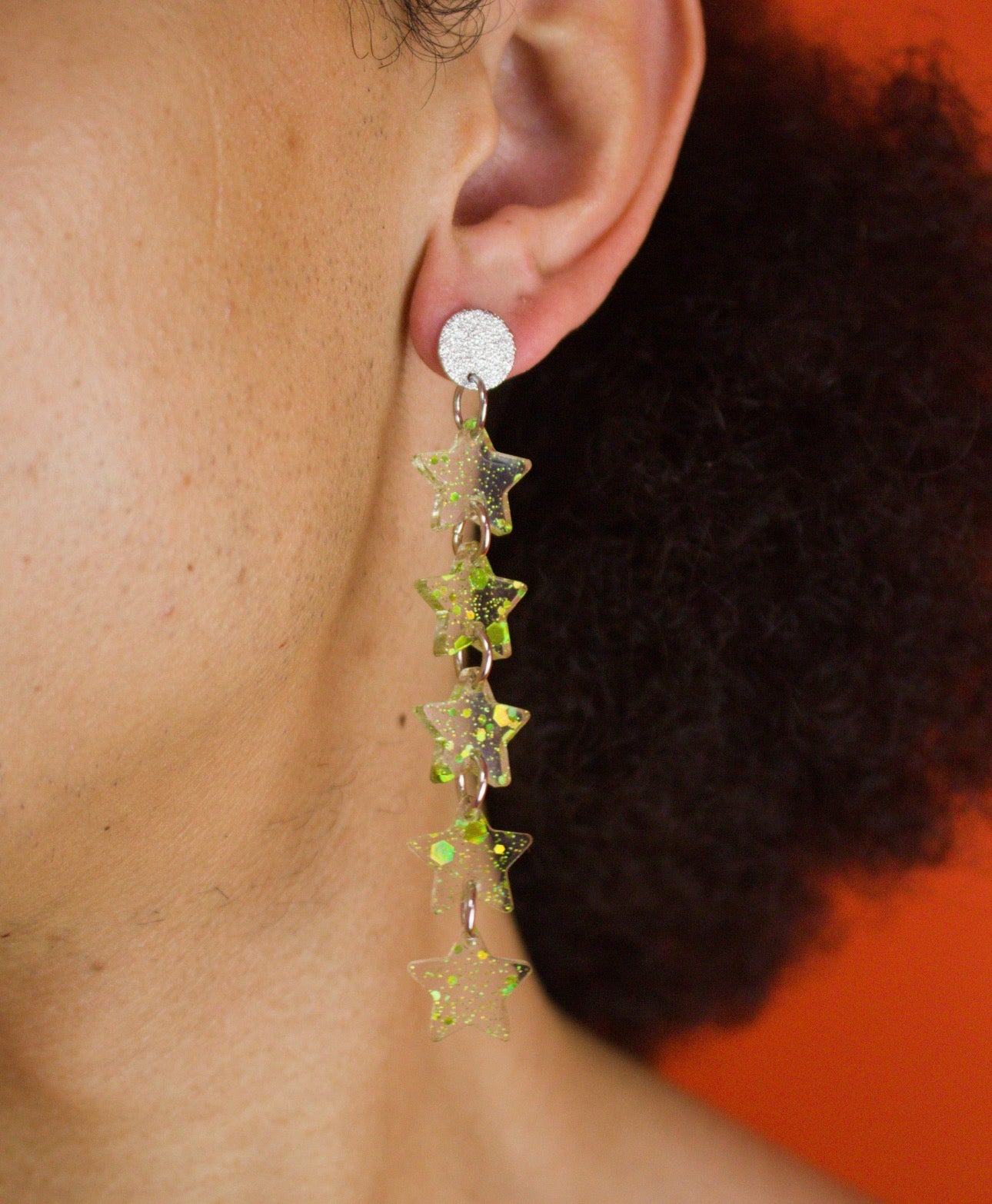 Glimmering Statement Star Earrings