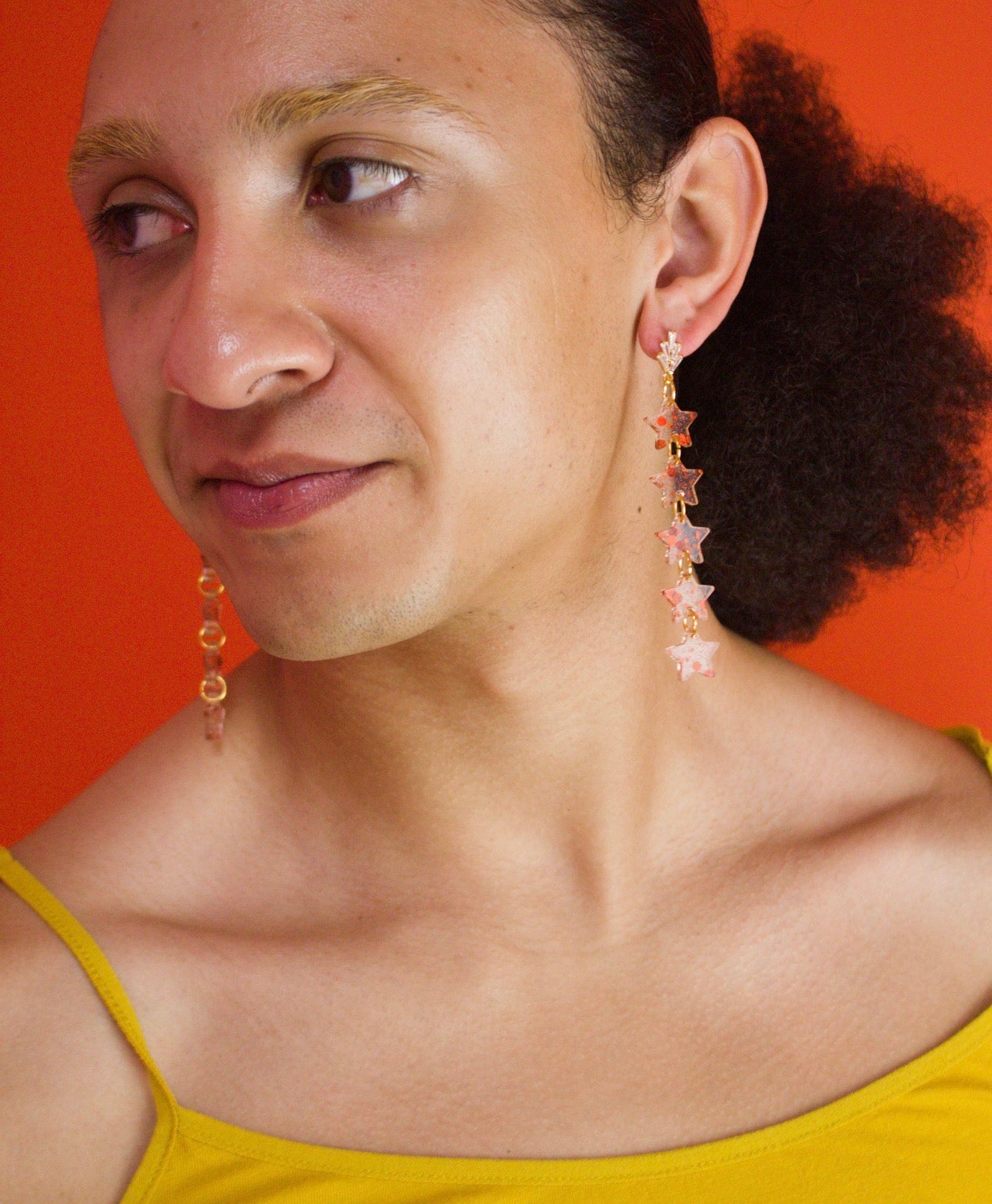Glimmering Statement Star Earrings