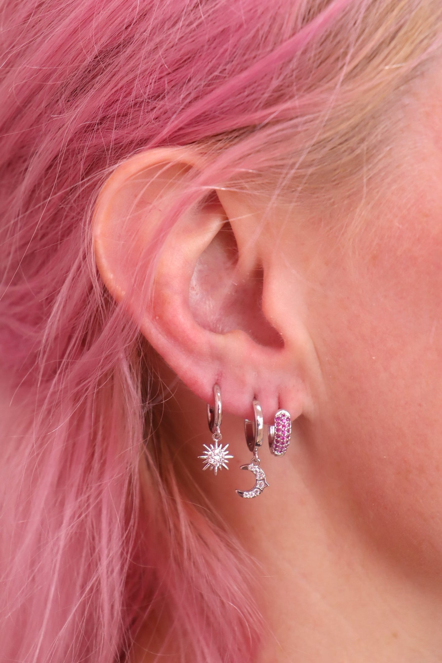 Starry Moon Hoop - Mix and Match Earring