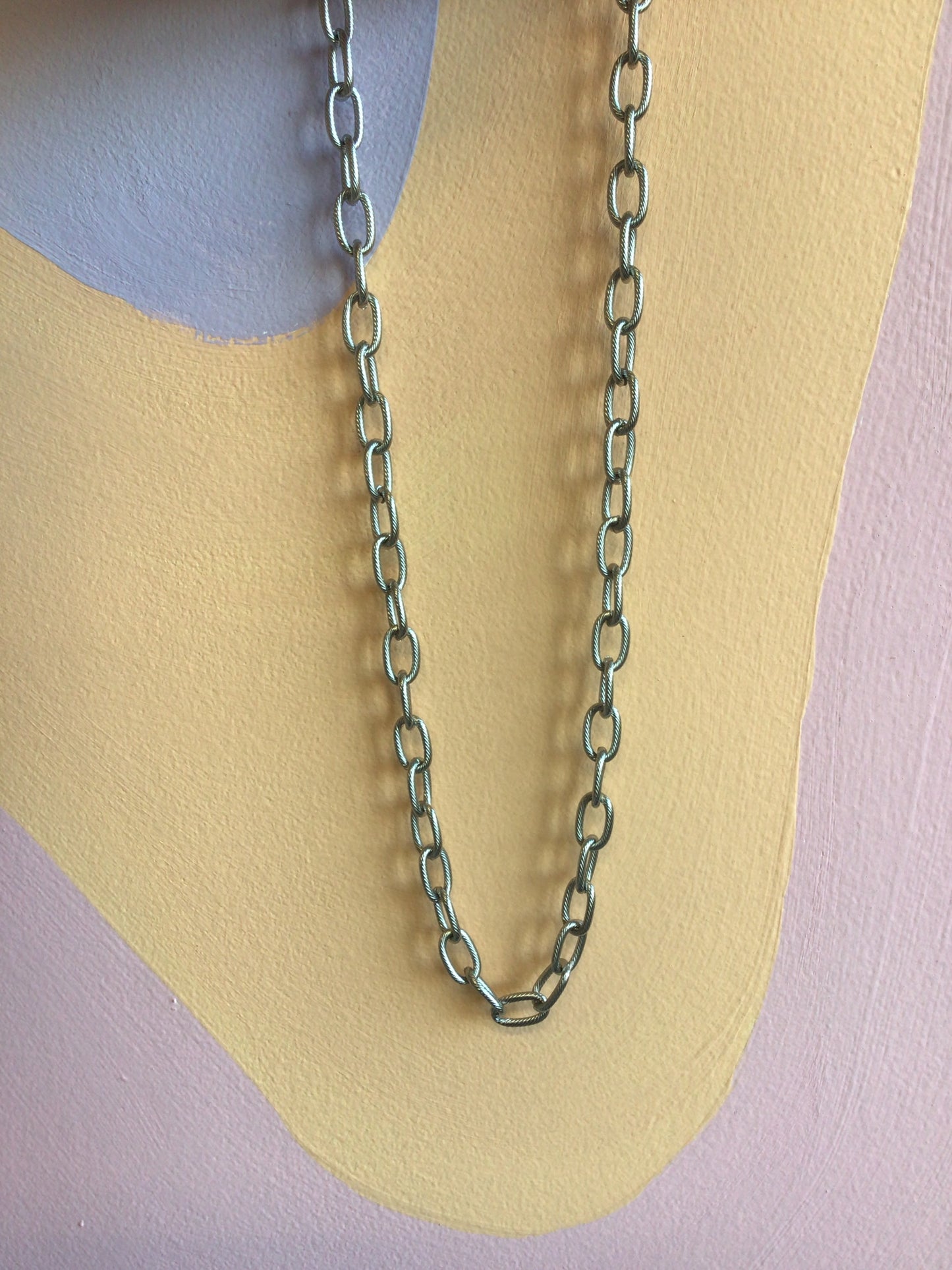 Textured Chain Link Titanium Necklace