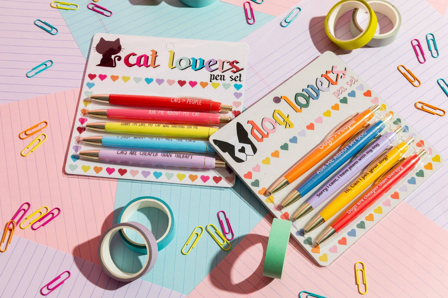 Cat Lovers Pen Set (funny gifts, pens, spring, stationery)