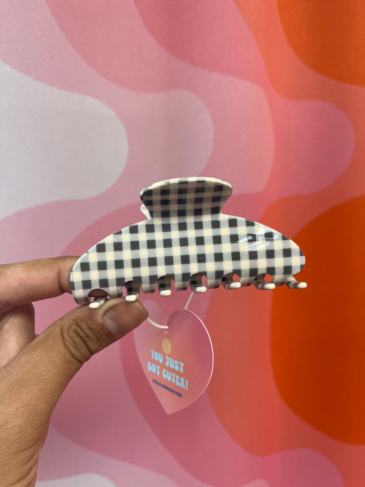Gingham Hair Claws