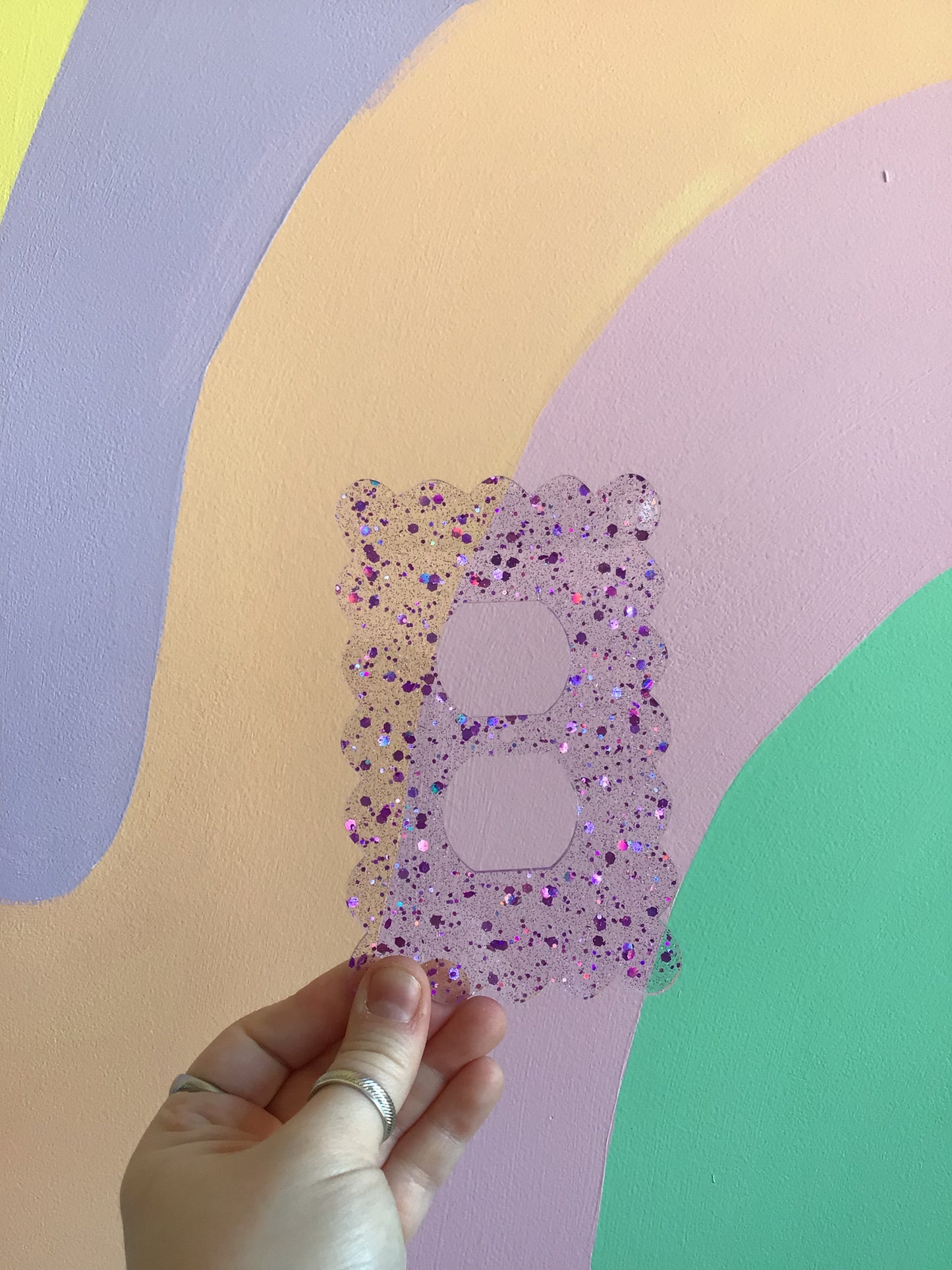 Purple Glitter Confetti Outlet Covers