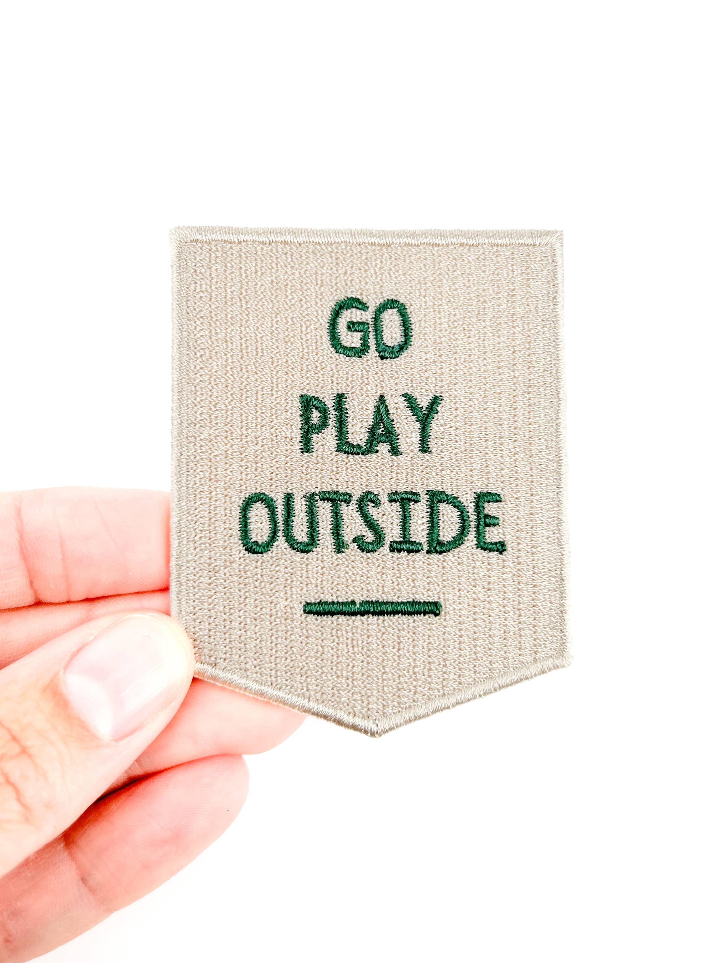 Go Play Outside Embroidered Iron-On Patch Outdoor Patch – Sunshine Studio
