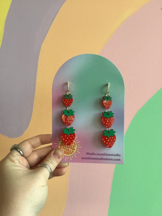 Three Tier Strawberry Dangles