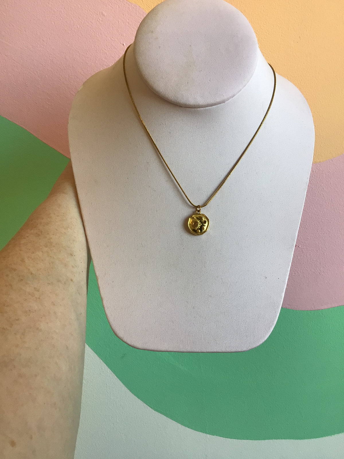 Sun Circle Charm Necklace