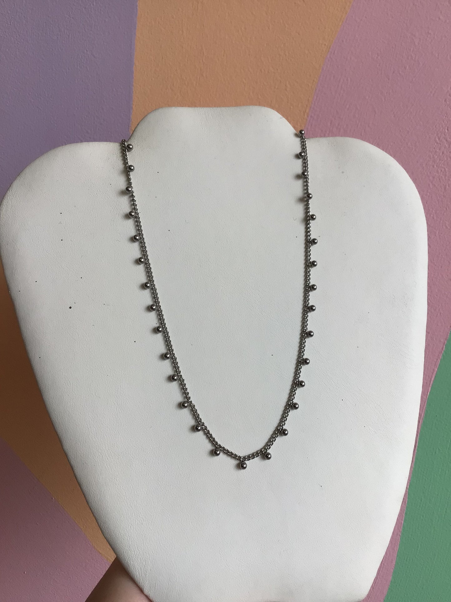 Small Radiant Ballpoint Titanium Layering Necklace