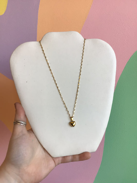Delicate Heart Bobble Titanium Necklace