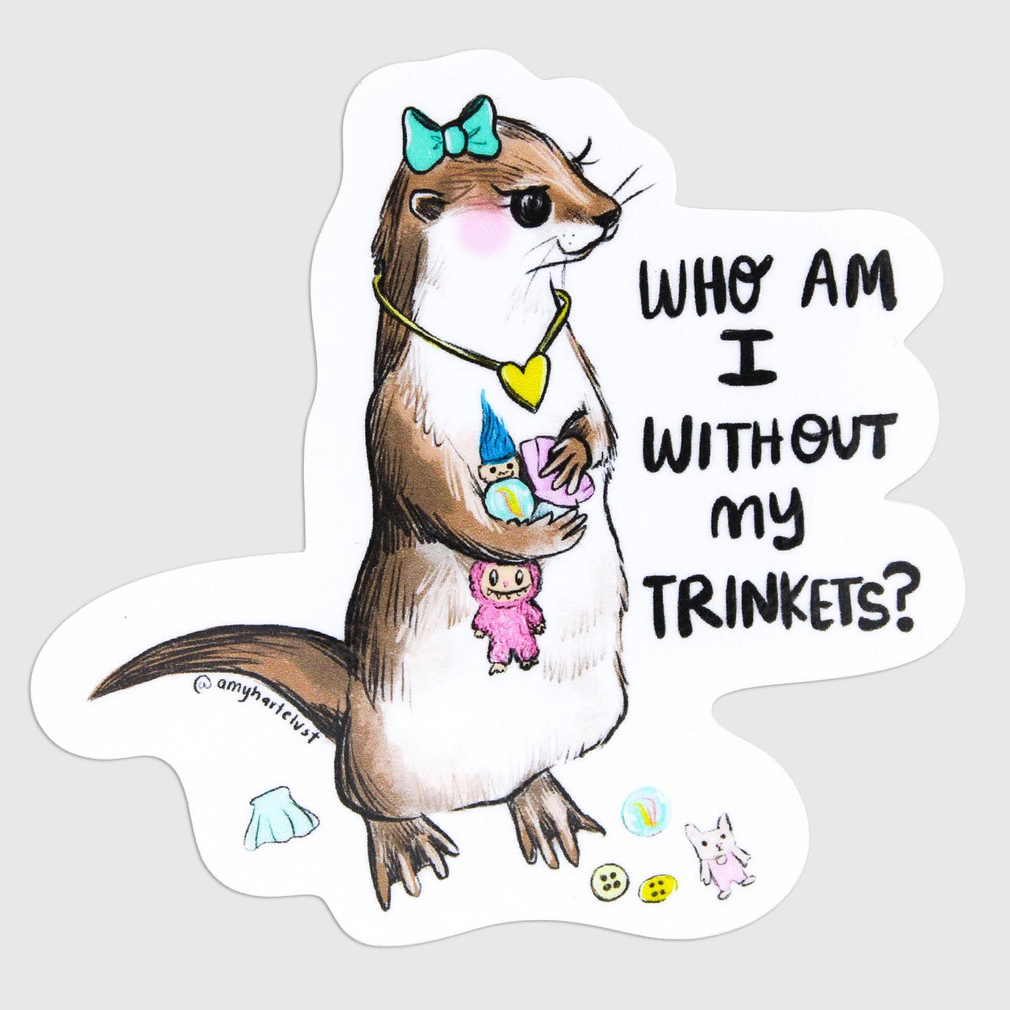 Trinket Otter Vinyl Sticker