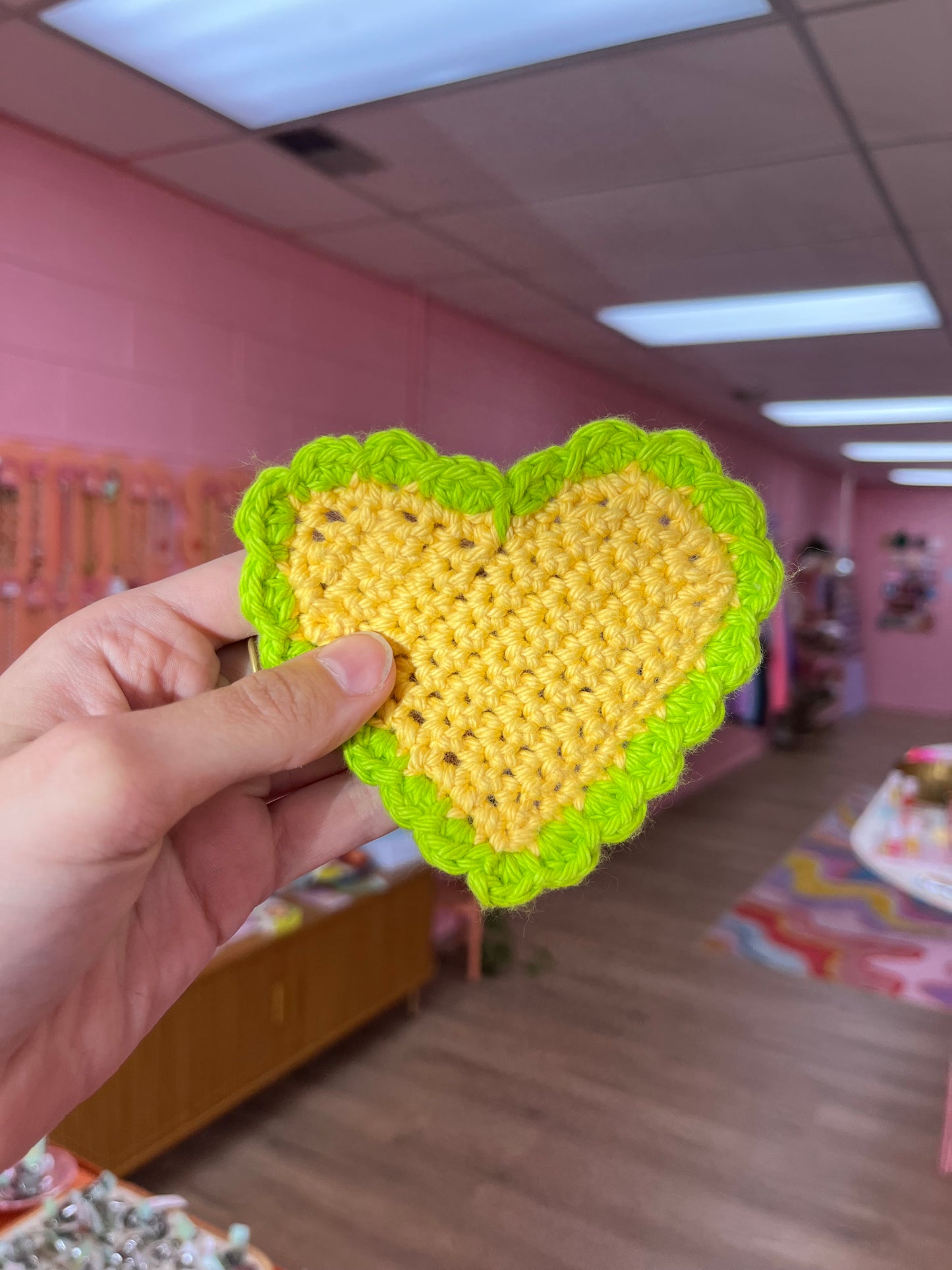 Crochet Heart Coaster