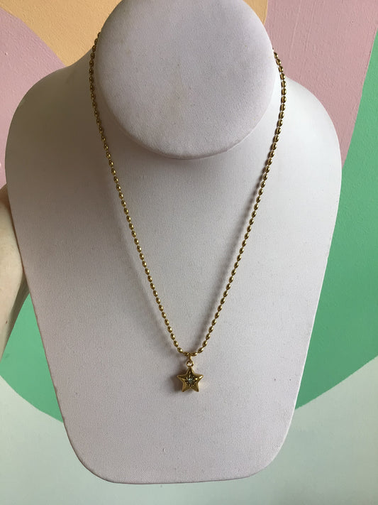 Star Puffy Titanium Necklace