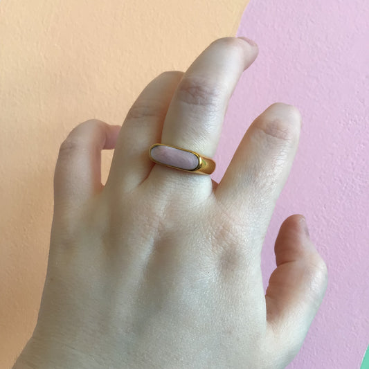 Swirled Enamel Titanium Ring