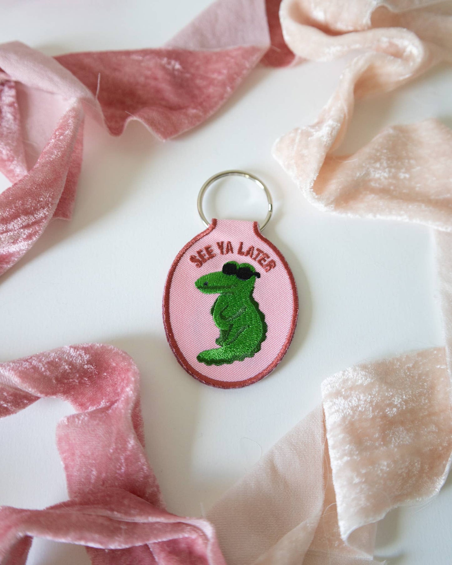 Later Gator Embroidered Keychain