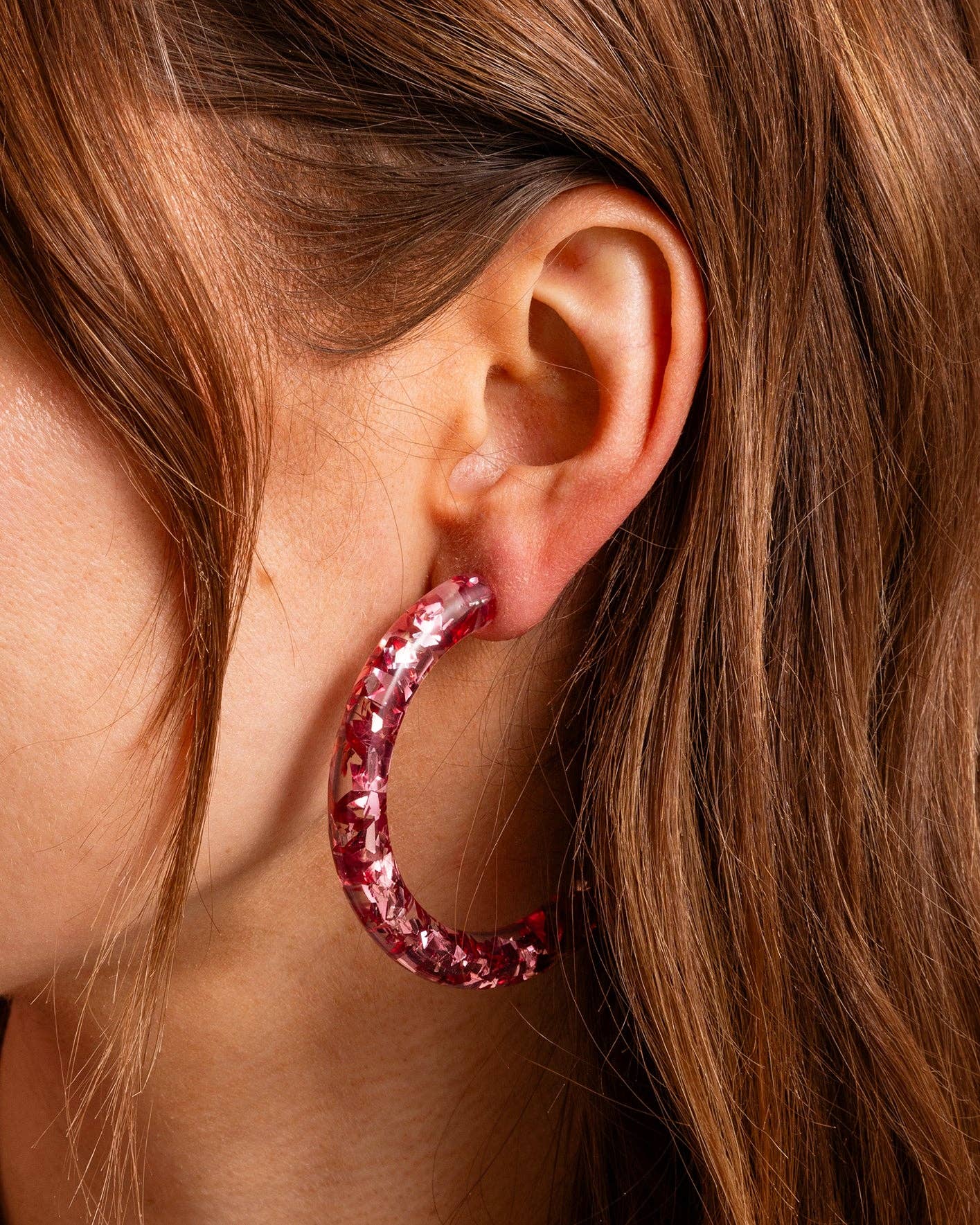 Confetti Hoop Earrings - Assorted Colors - Each: Iridescent
