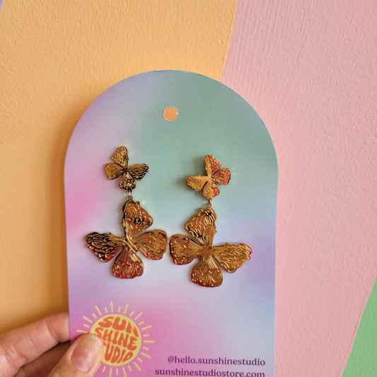 Large Titanium Butterflies
