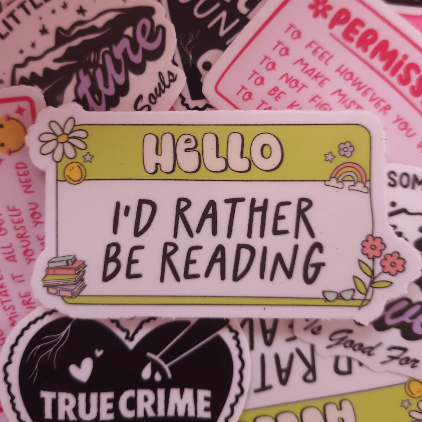 "Hello, I'd Rather Be Reading" Sticker