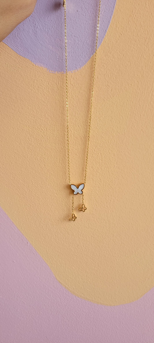 Titanium Carry Me Away Butterfly Necklace