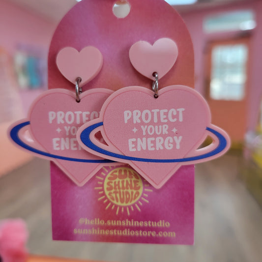 "Protect Your Energy" Statement Earrings