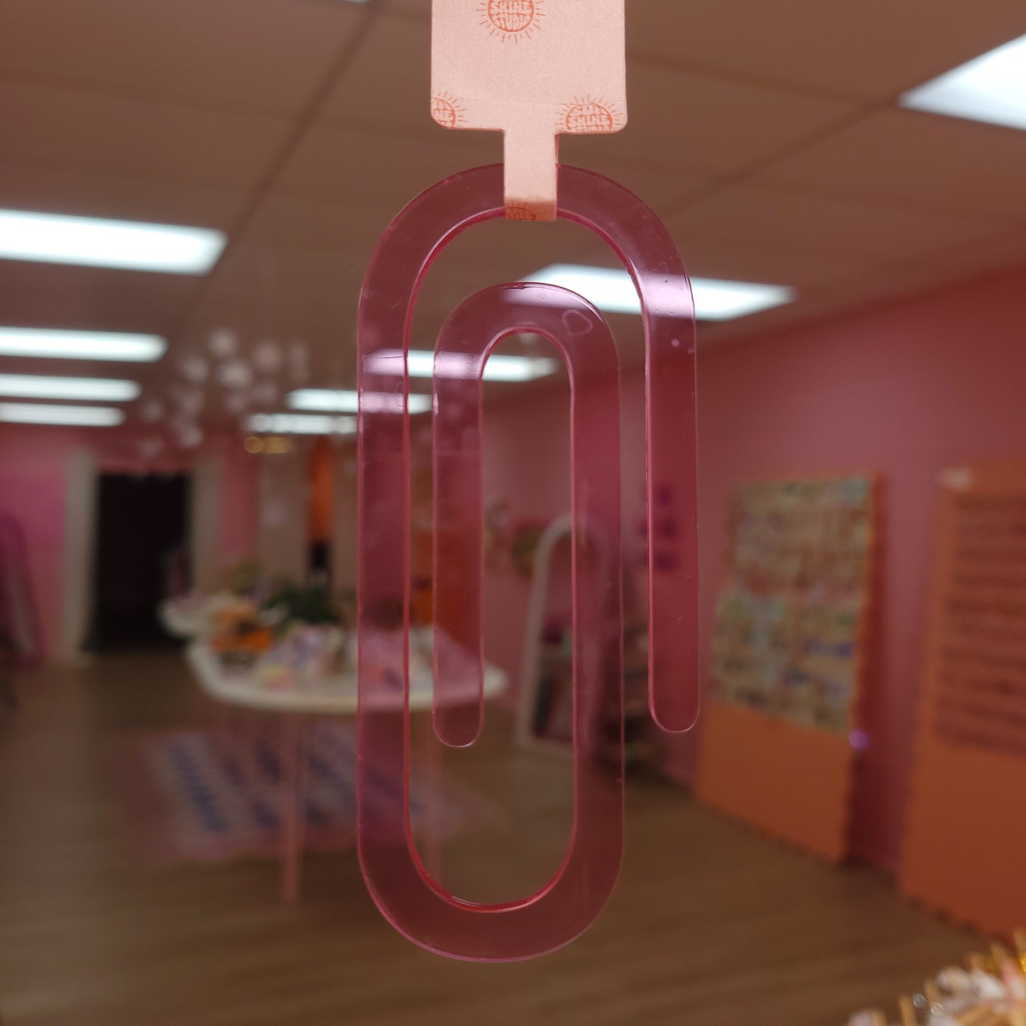 Translucent Pink Jumbo Paper Clip