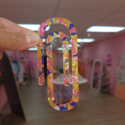 Pink, Yellow, Blue Shell Jumbo Paper Clip