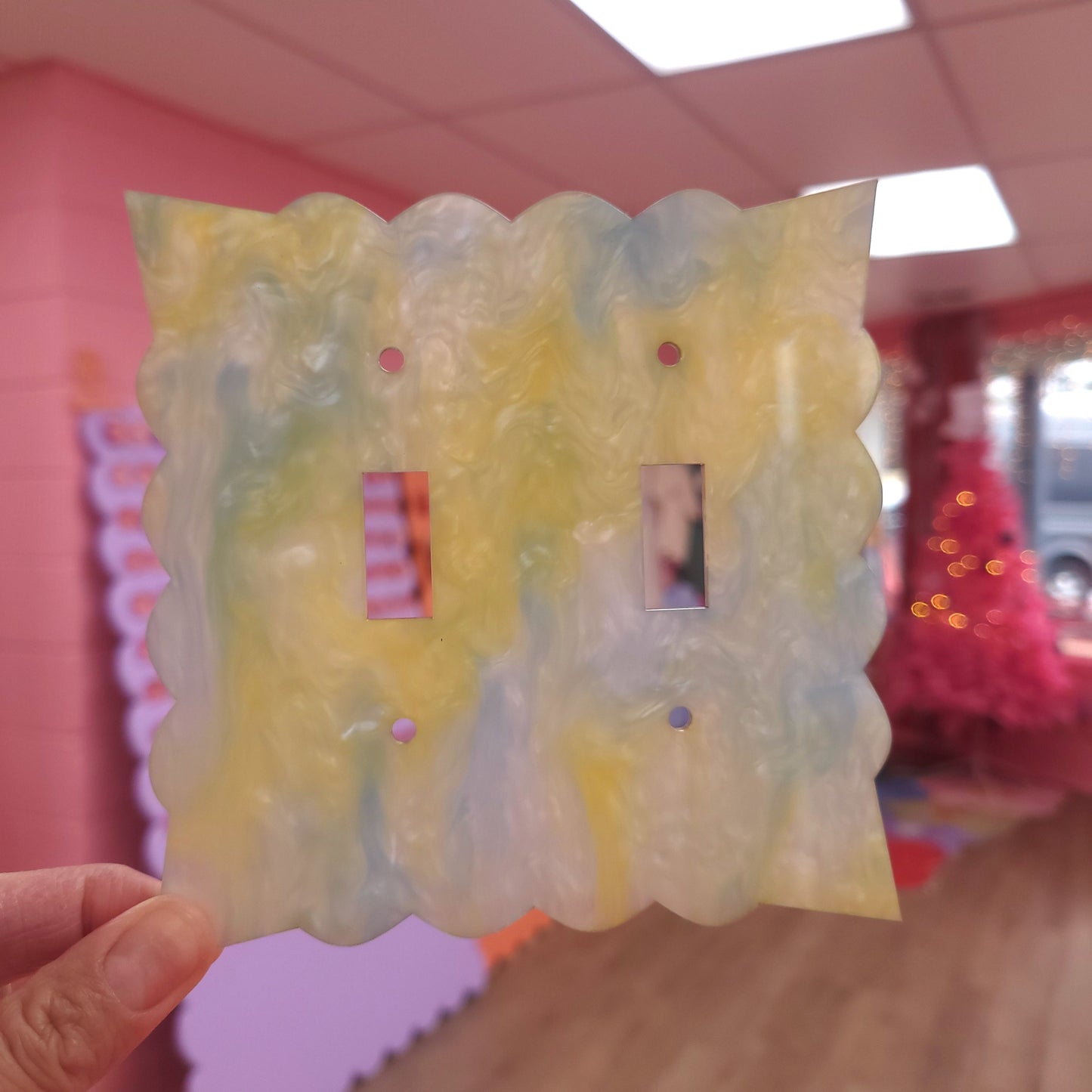 Blue Green Marble Outlet Covers