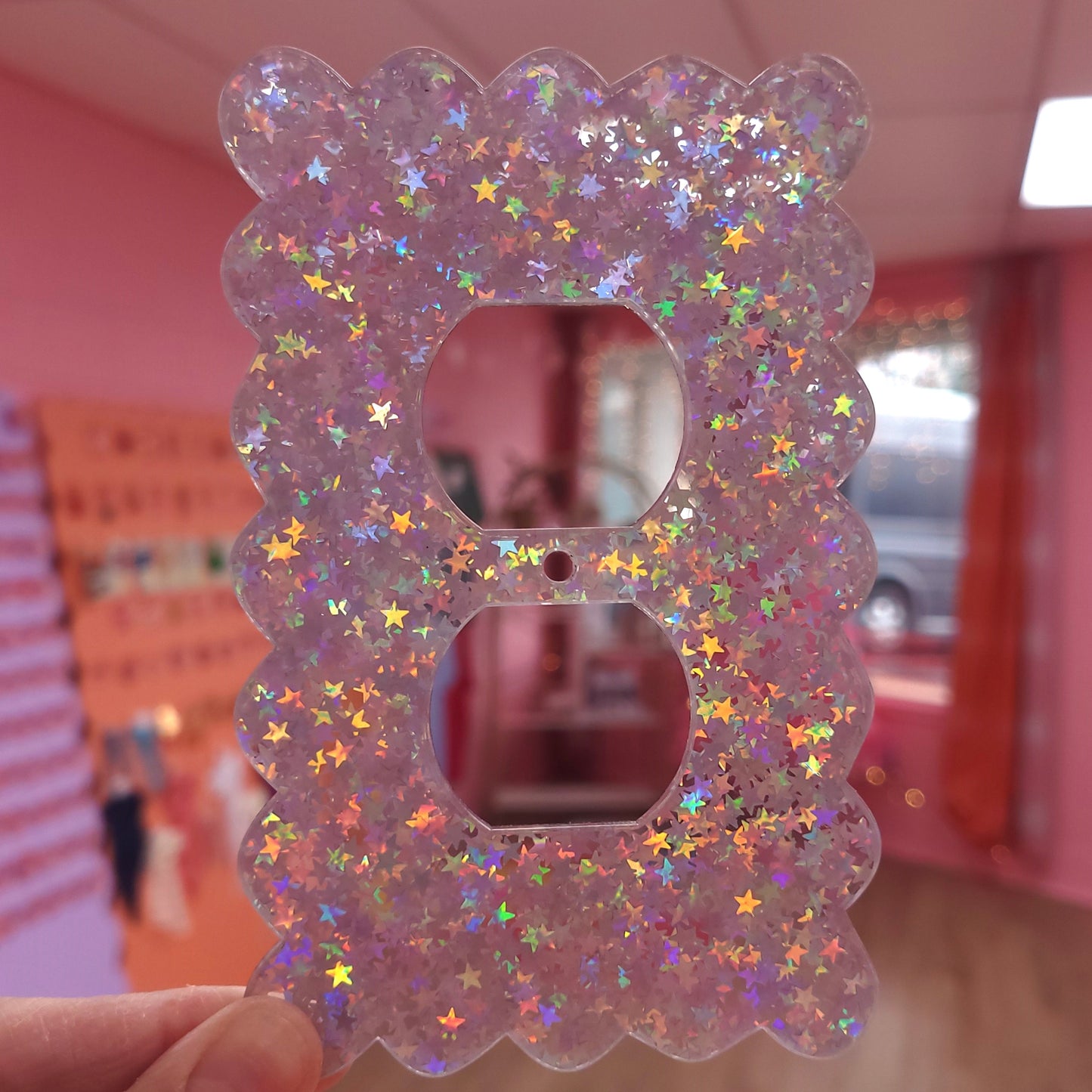 Holographic Glitter Stars Outlet Covers