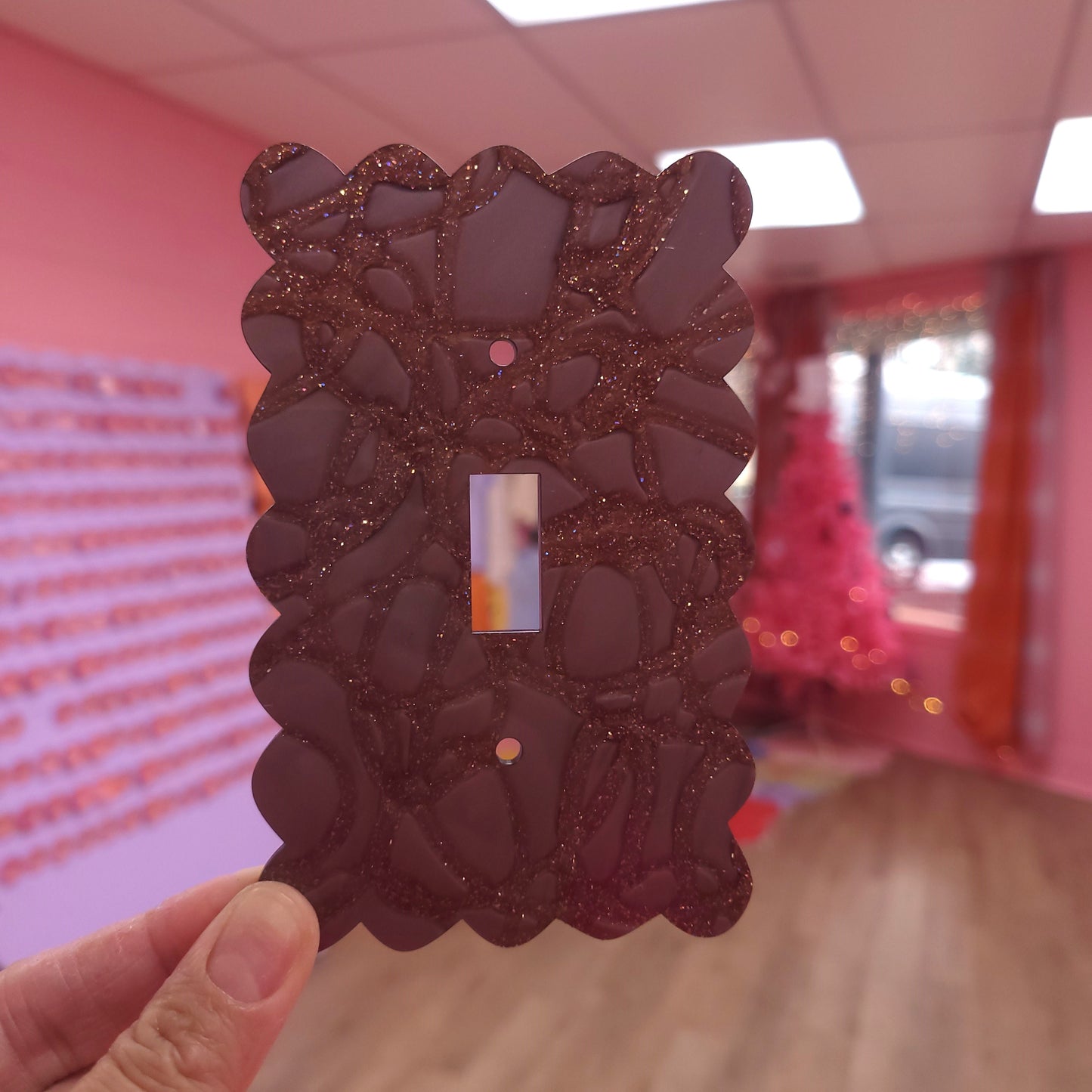 Glimmering Chocolate Swirls Outlet Covers