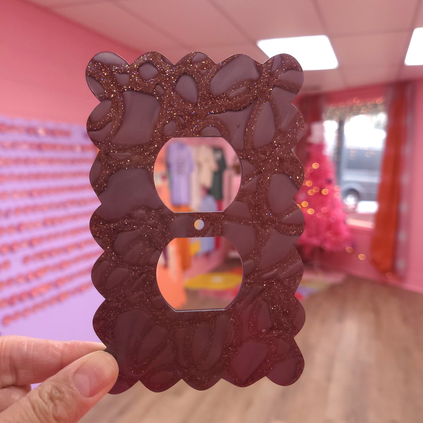Glimmering Chocolate Swirls Outlet Covers