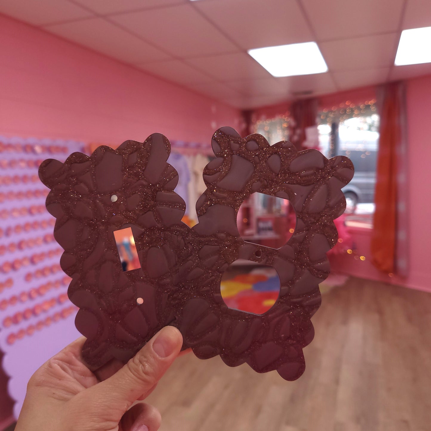 Glimmering Chocolate Swirls Outlet Covers