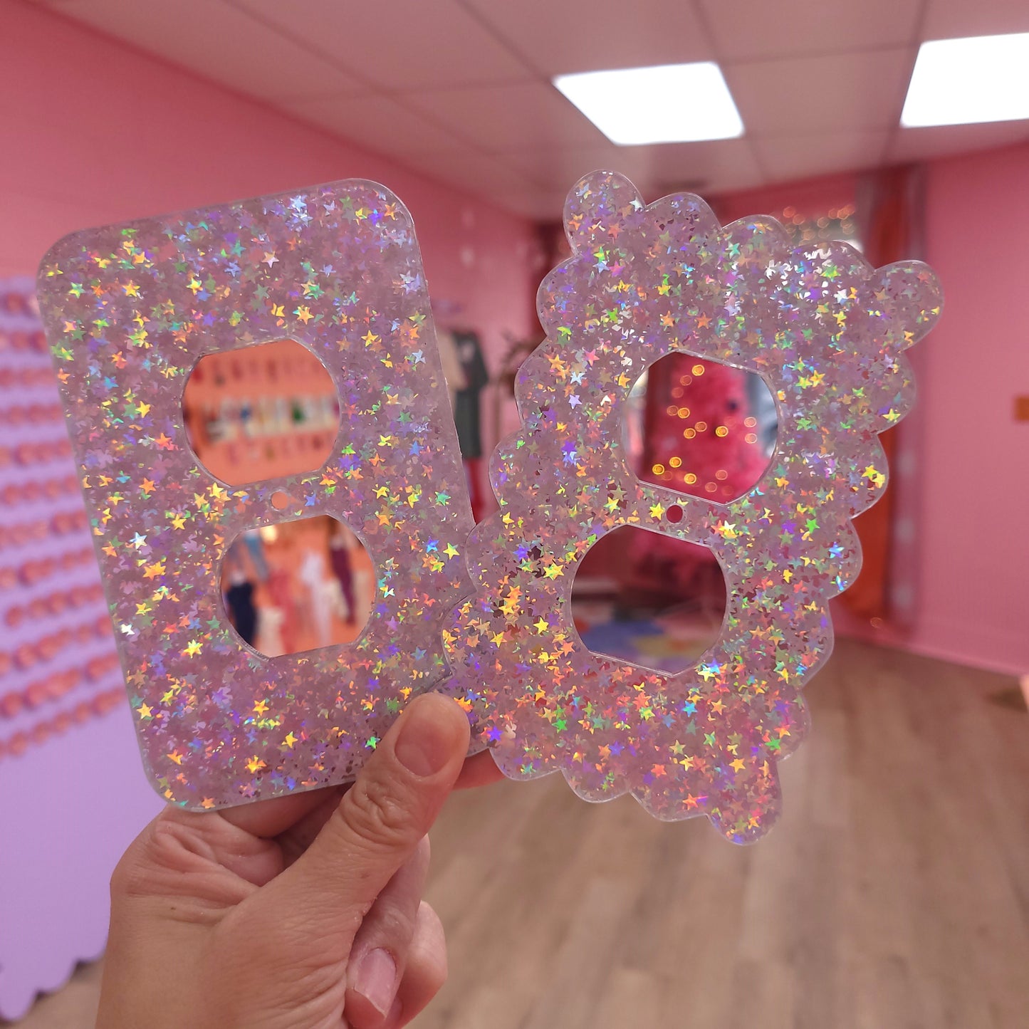 Holographic Glitter Stars Outlet Covers