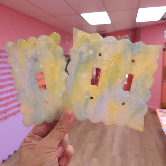 Blue Green Marble Outlet Covers