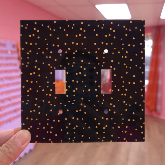 Black w/ Gold Polka Dots Outlet Covers