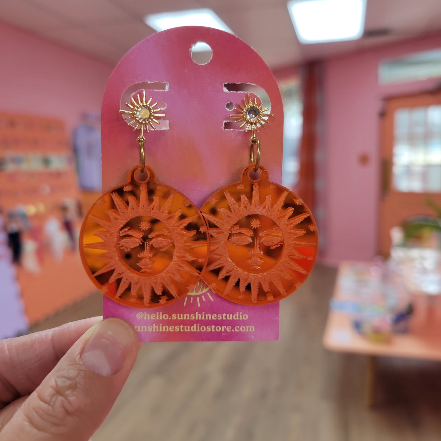 Sun Glow Engraved Earrings