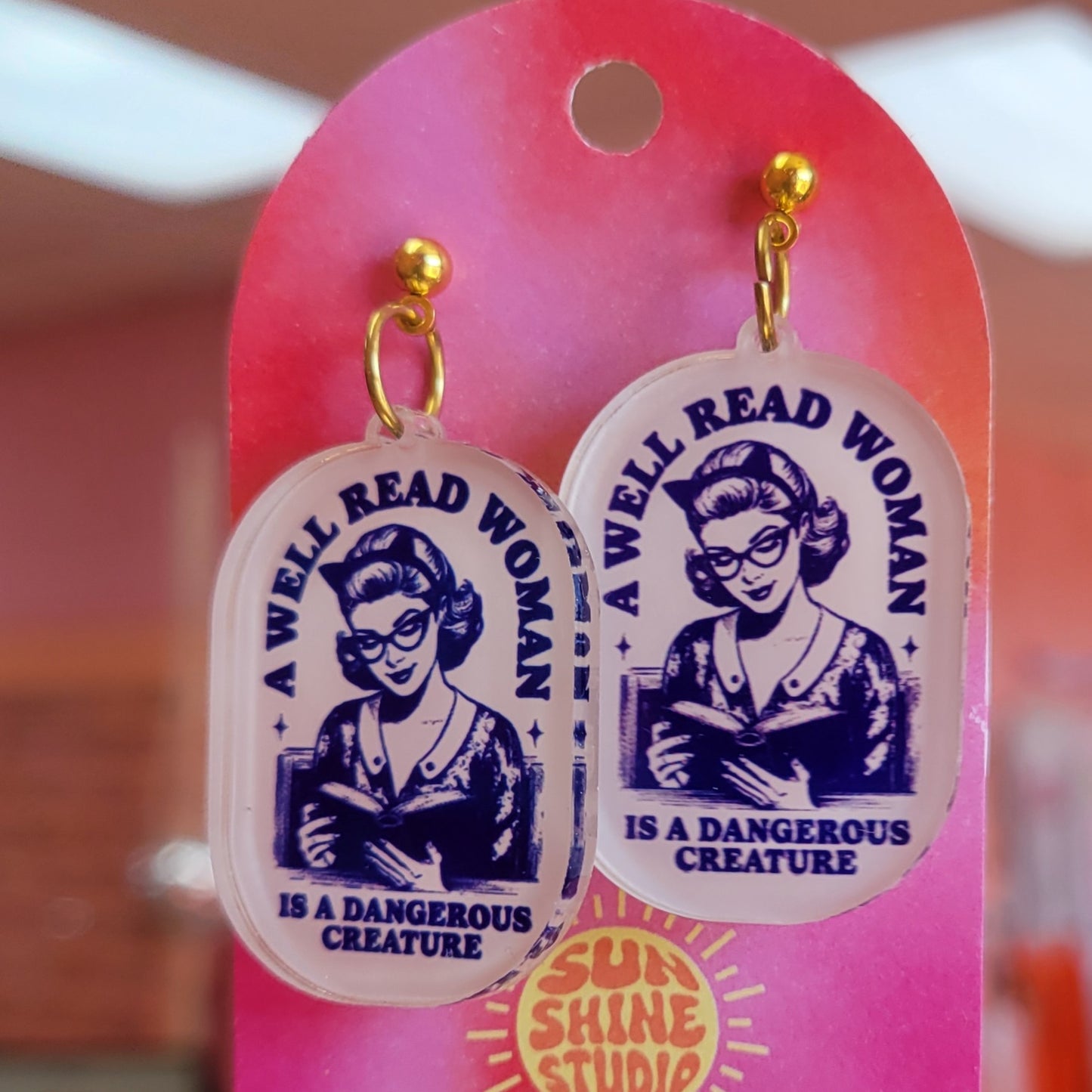 "A Well Read Woman..." Earrings