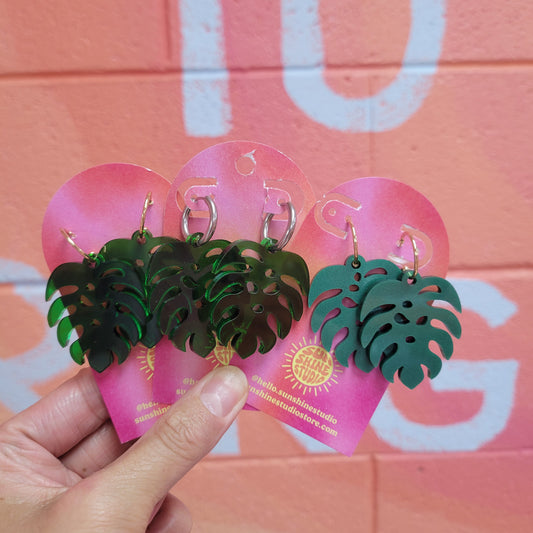 Monstera Statement Earrings