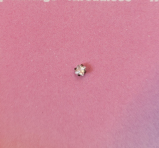 Delicate Square Gem - Flat Back Stud