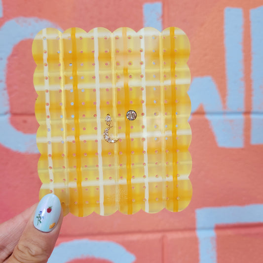 Sunshine Plaid Travel Earring Holder