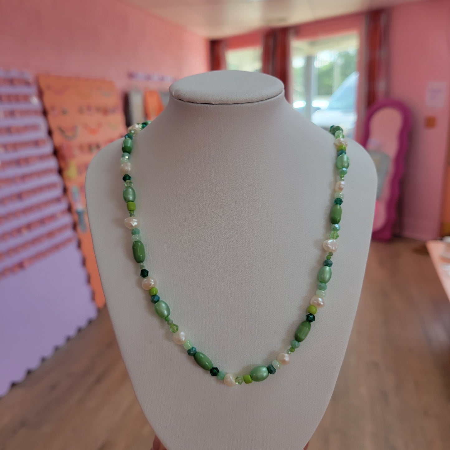 Spring Dew - Beaded Pearl Necklace