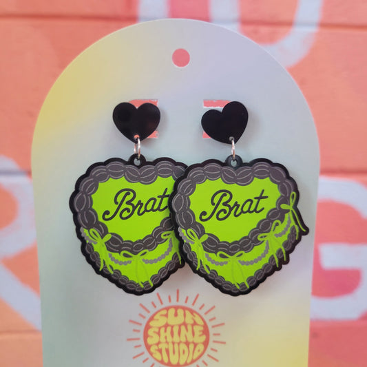 Brat Cake Acrylic Earrings