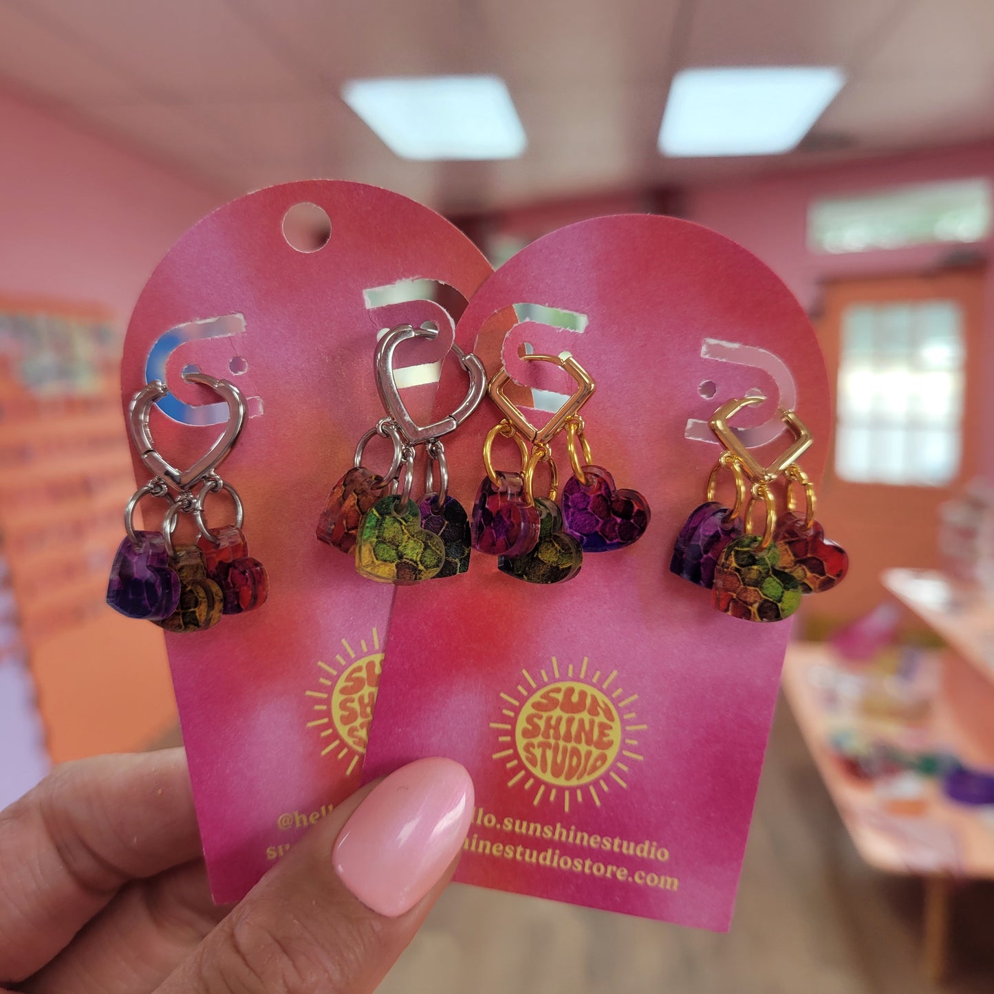 Dainty Trio Heart Pride Earrings