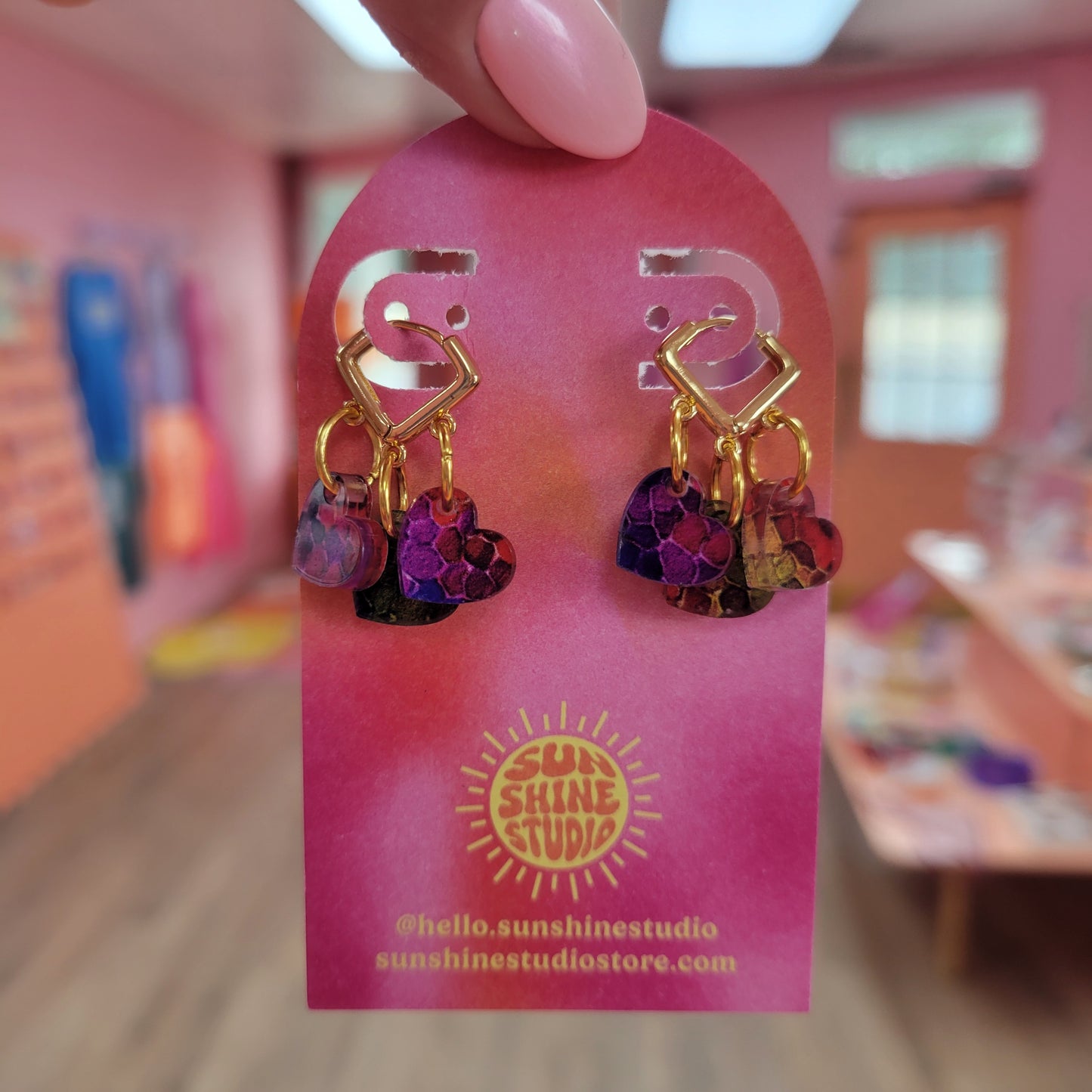 Dainty Trio Heart Pride Earrings