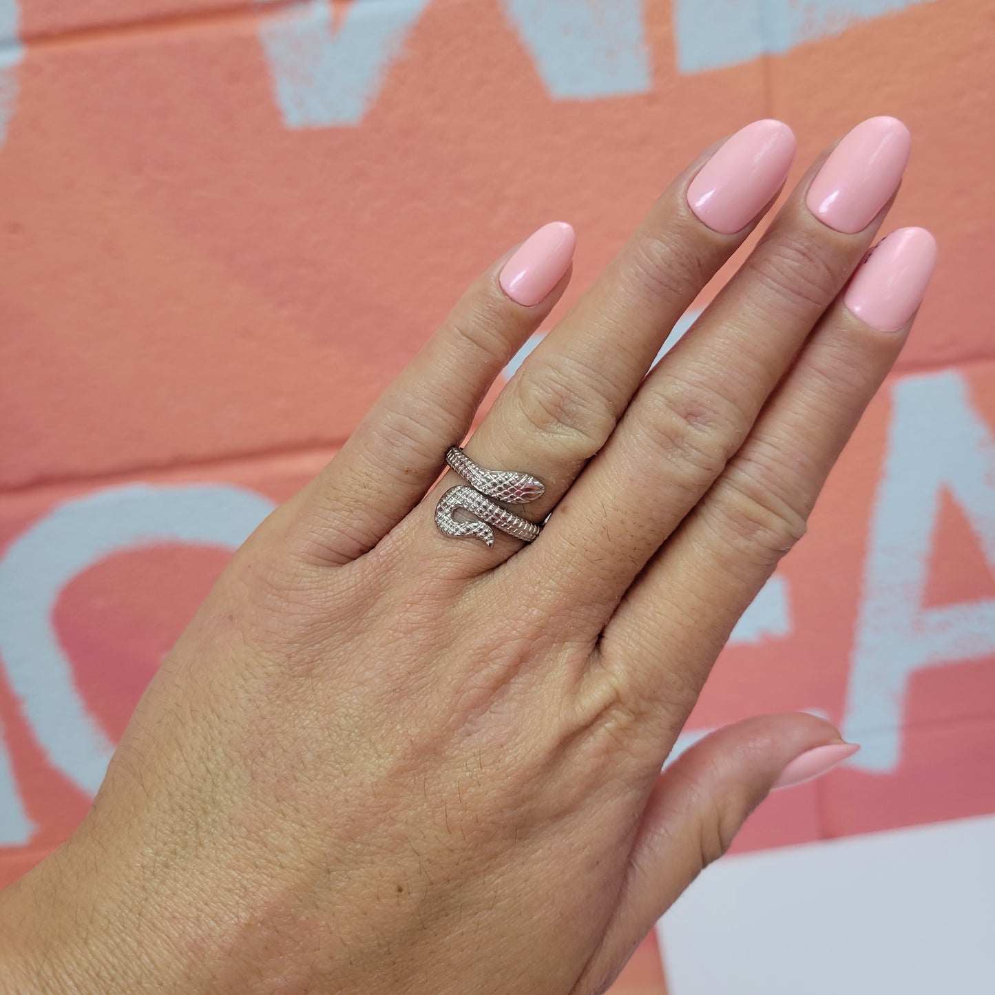 Textured Snake Titanium Ring