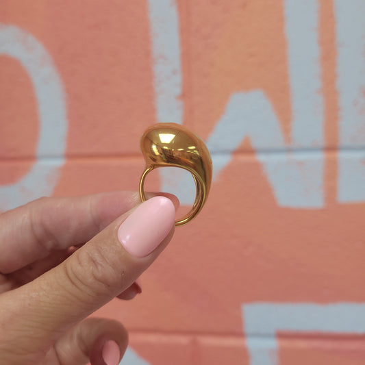 Large Drop Titanium Ring