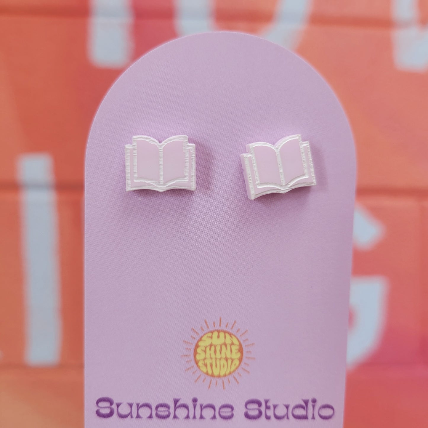 Open Book Tiny Stud Earrings
