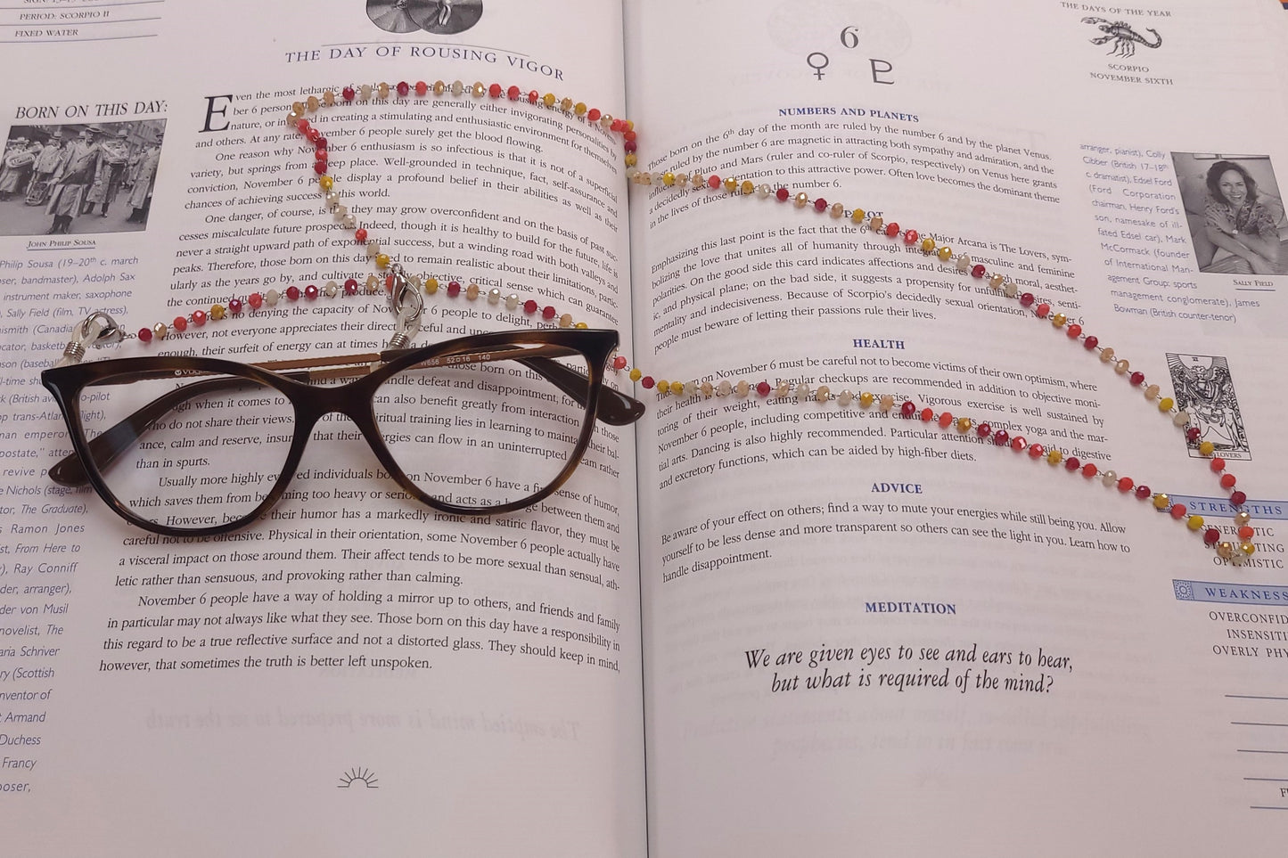 Berry Lemonade Beaded Glasses Chain Holder