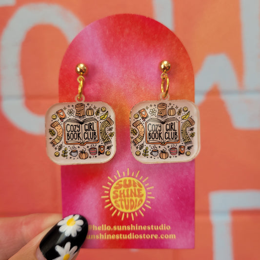 "Cozy Girl Book Club" Earrings