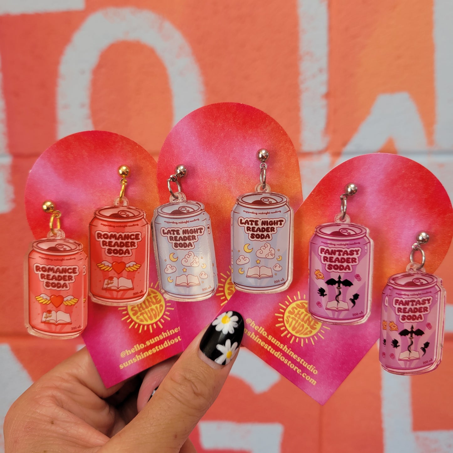 "Late Night Reader Soda" Earrings