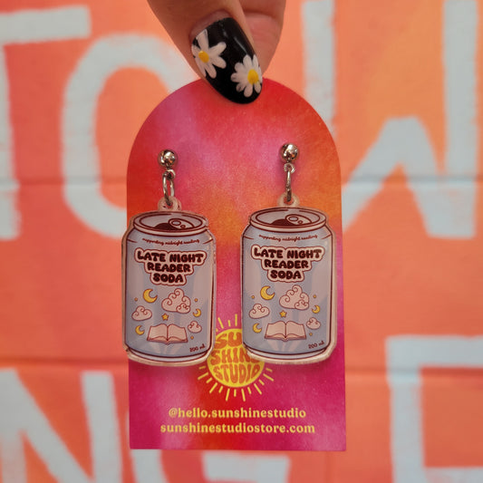 "Late Night Reader Soda" Earrings