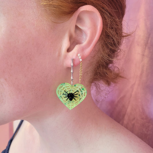 Spider Sweetheart Earrings