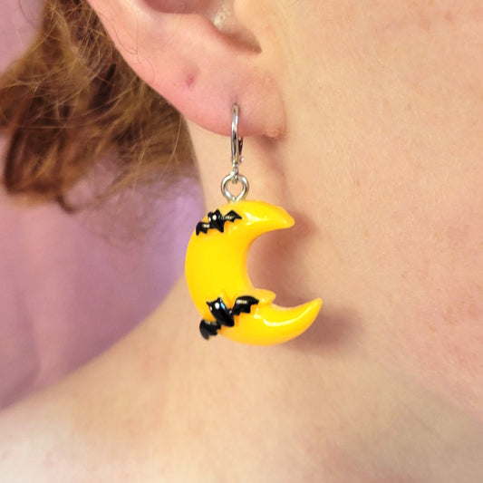 Spooky Moon Charm Earring